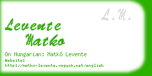 levente matko business card