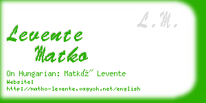 levente matko business card